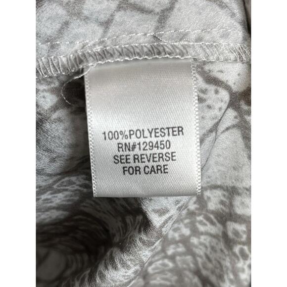 Apt .9 Women's Snake Animal Print Button Up Blouse Long Sleeve V-neck Sz M - Picture 4 of 5